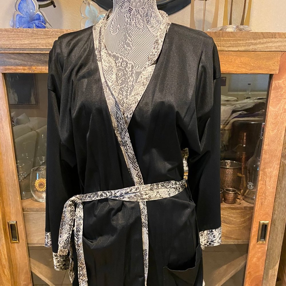 Elegant Frederick’s of Hollywood black robe